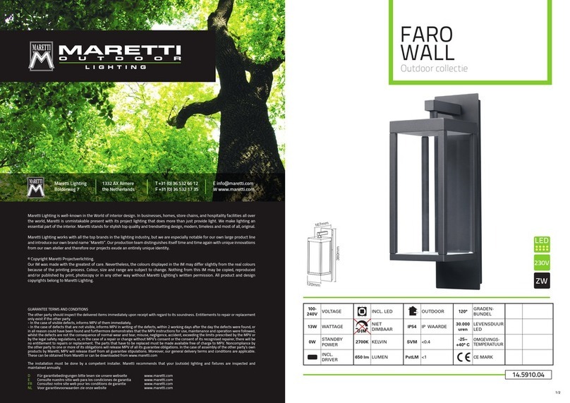 Maretti FARO WALL 14.5910.04 User manual