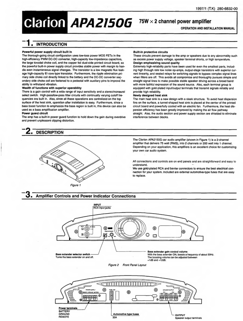 Clarion APA2I50G Specification sheet