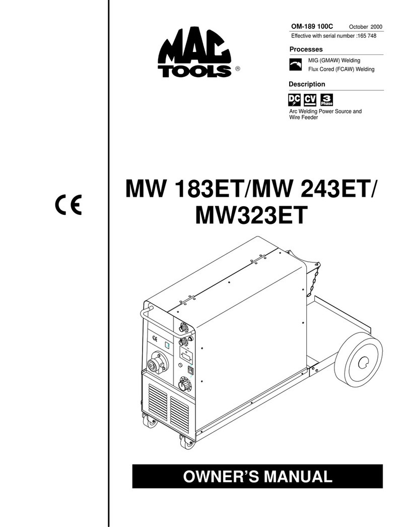 Miller MAC TOOLS MW 183ET User manual