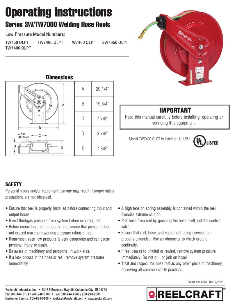 ReelCraft TW450 OLPT User manual