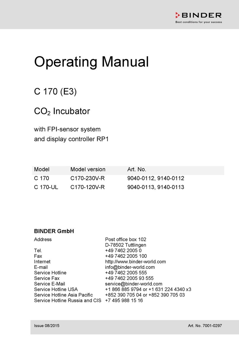 Binder C 170 operating manual