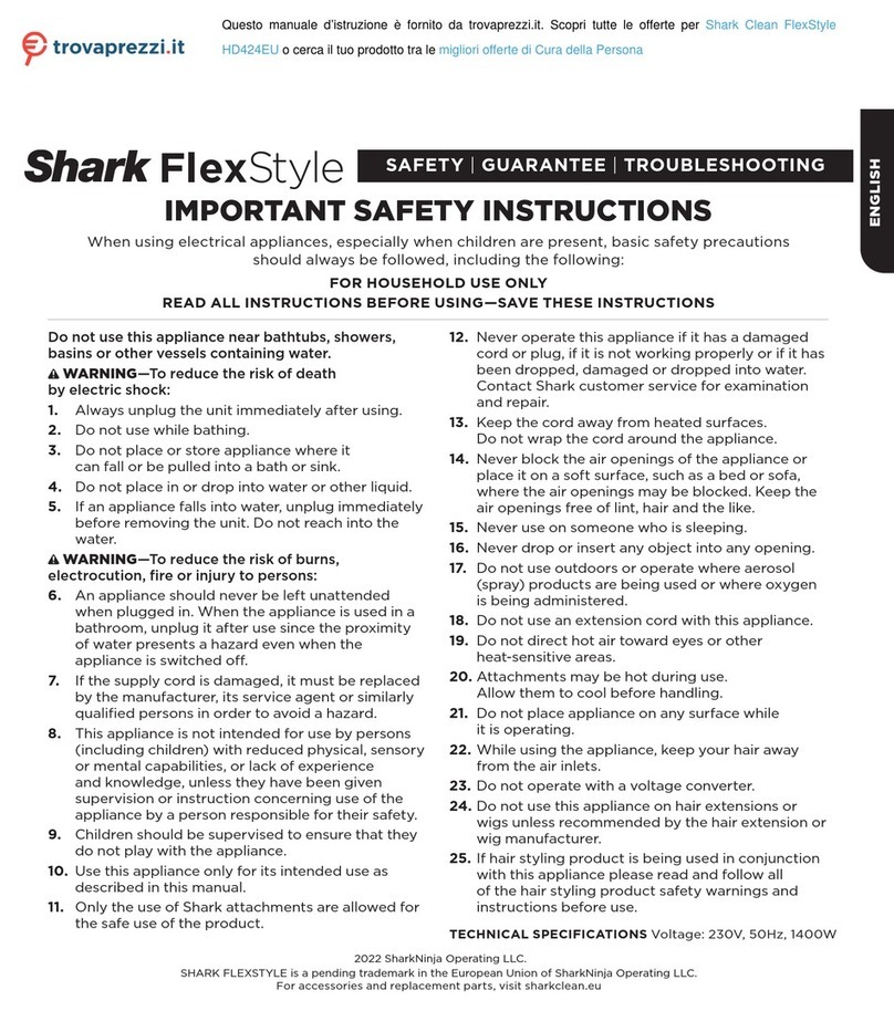 Shark Clean FlexStyle HD424EU User manual
