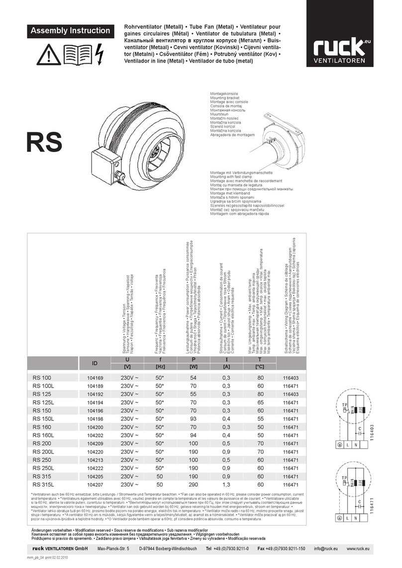 Ruck Ventilatoren RS 100L Assembly instruction