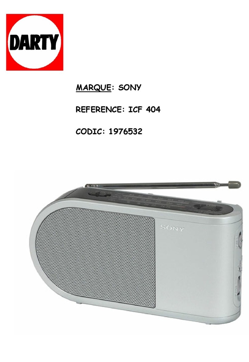 Sony ICF404 operating instructions