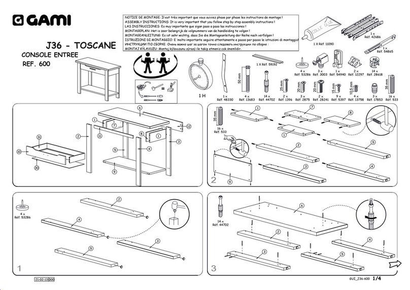 Gami J36-TOSCANE 600 Assembly instructions Gami J36-TOSCANE 600 Assembly instructions