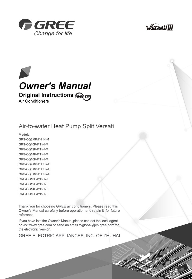 Gree Versati III GRS-CQ4.0Pd/NhH2-E owner's manual Gree Versati III GRS-CQ4.0Pd/NhH2-E owner's manual