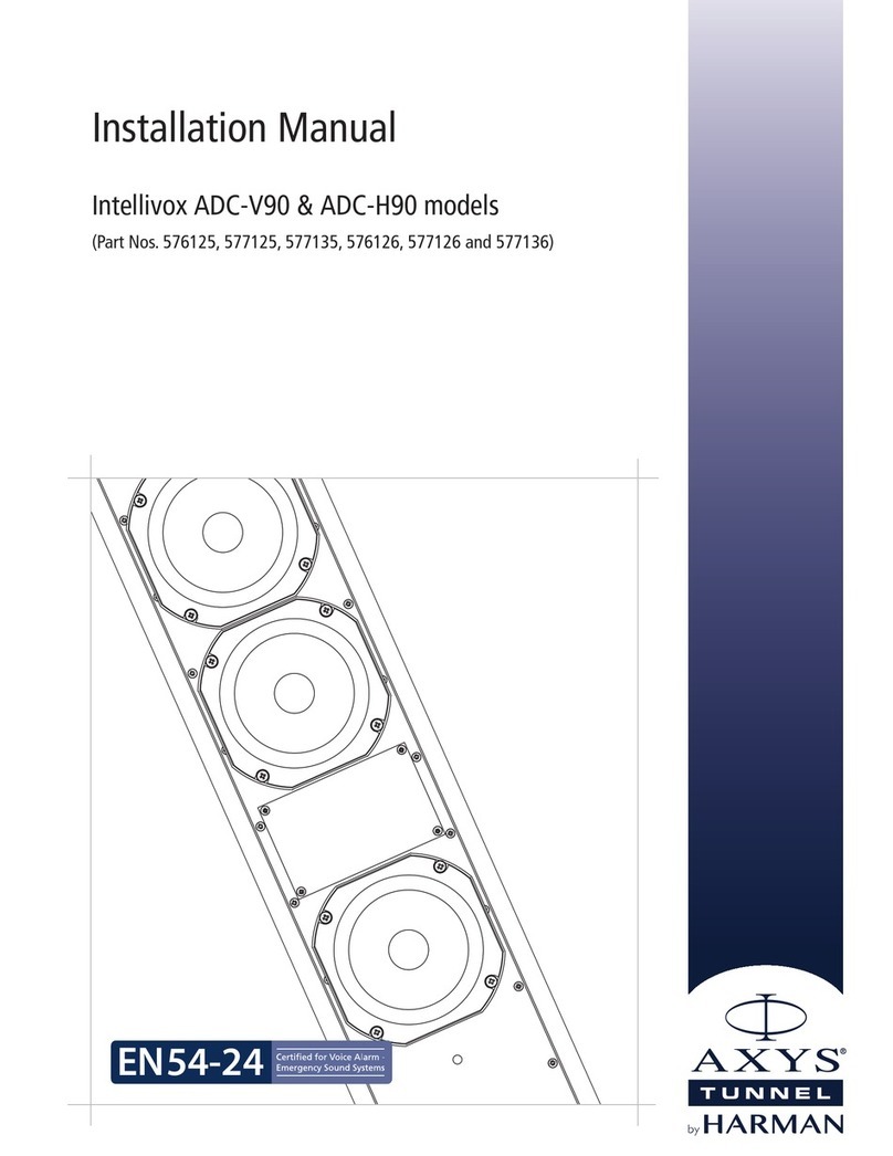Harman AXYS TUNNEL Intellivox ADC-V90 User manual