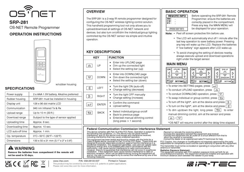 IR-Tec OS-NET SRP-281 User manual