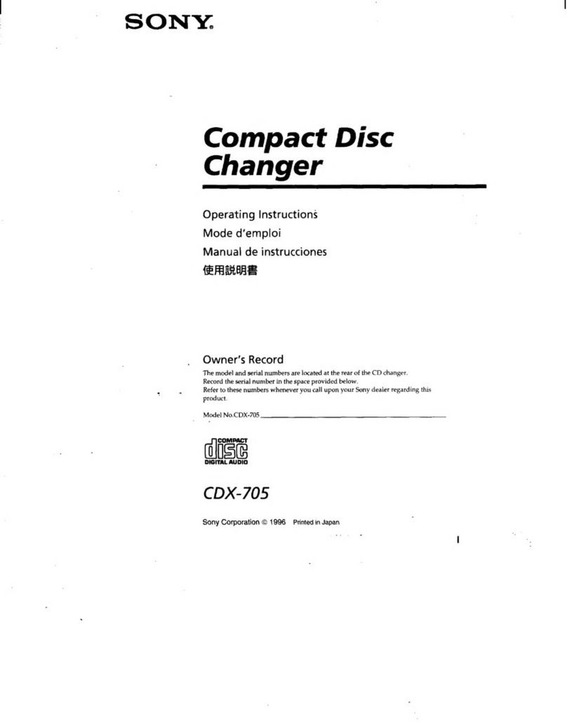 Sony CDX-705 - Compact Disc Changer System User manual