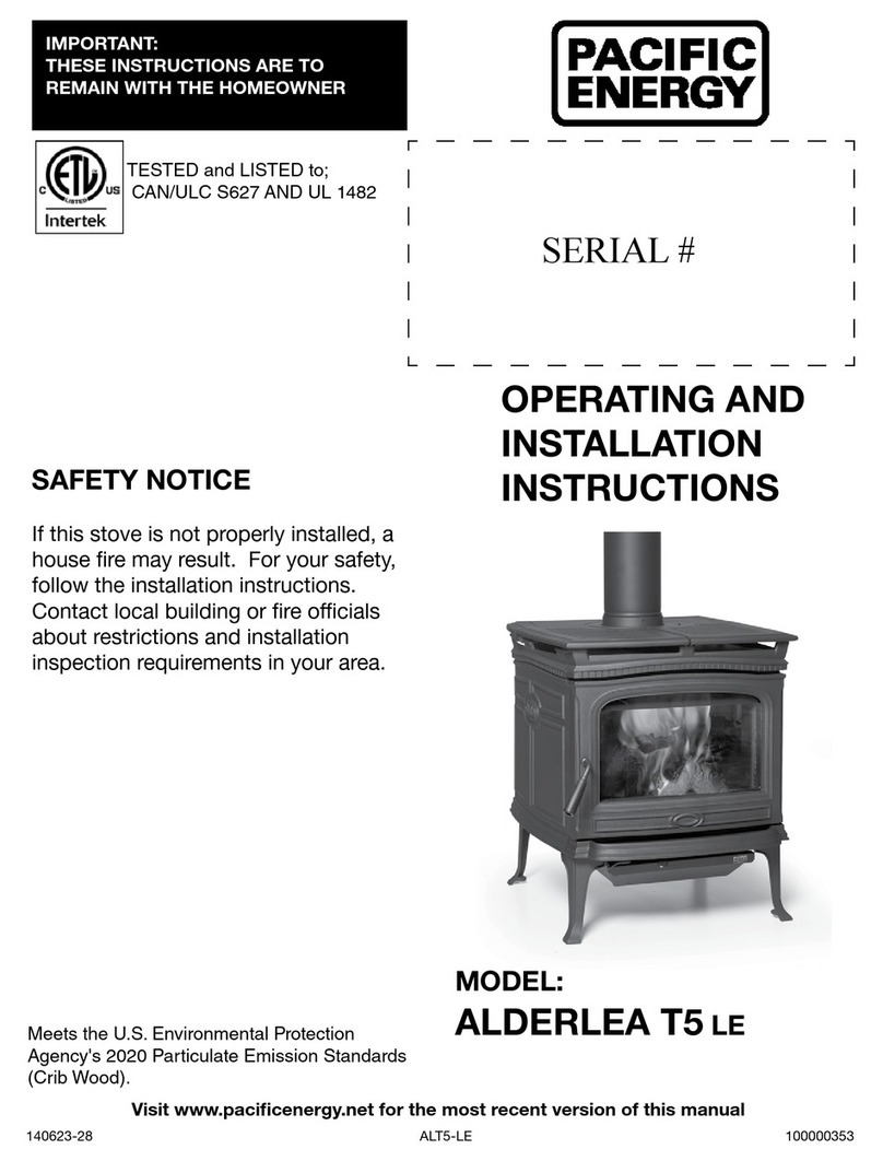 Pacific energy ALDERLEA T5 LE Operating and installation instructions Pacific energy ALDERLEA T5 LE Operating and installation instructions