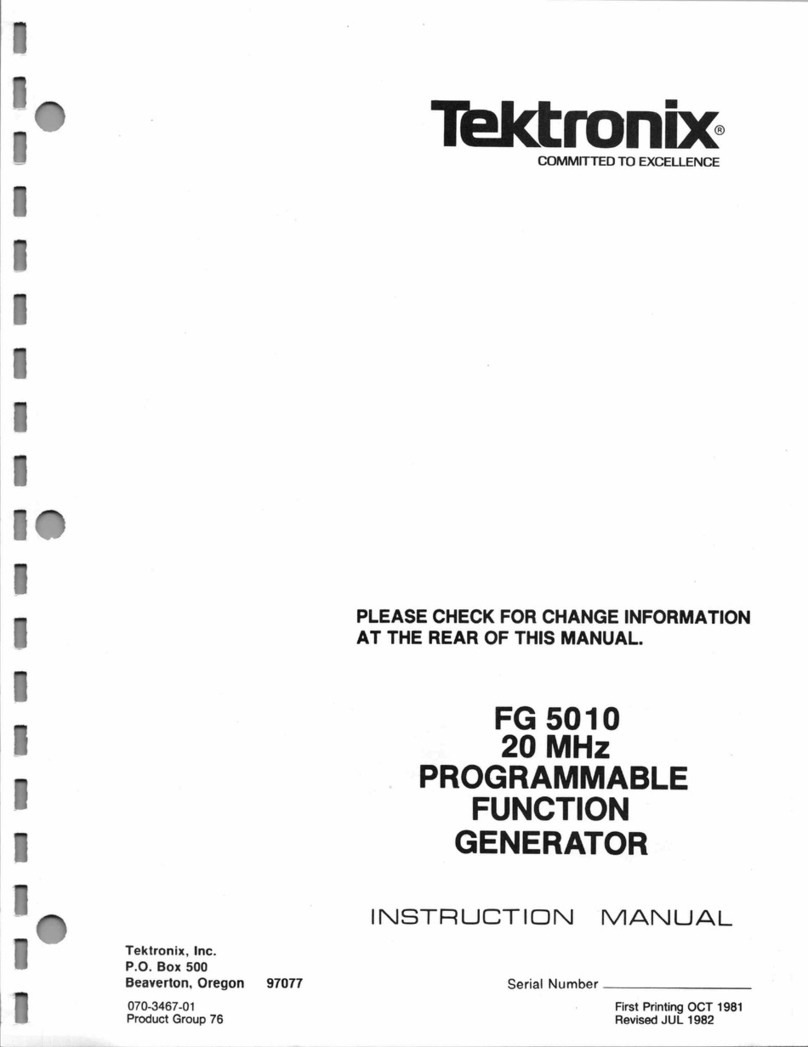Tektronix FG 5010 User manual Tektronix FG 5010 User manual