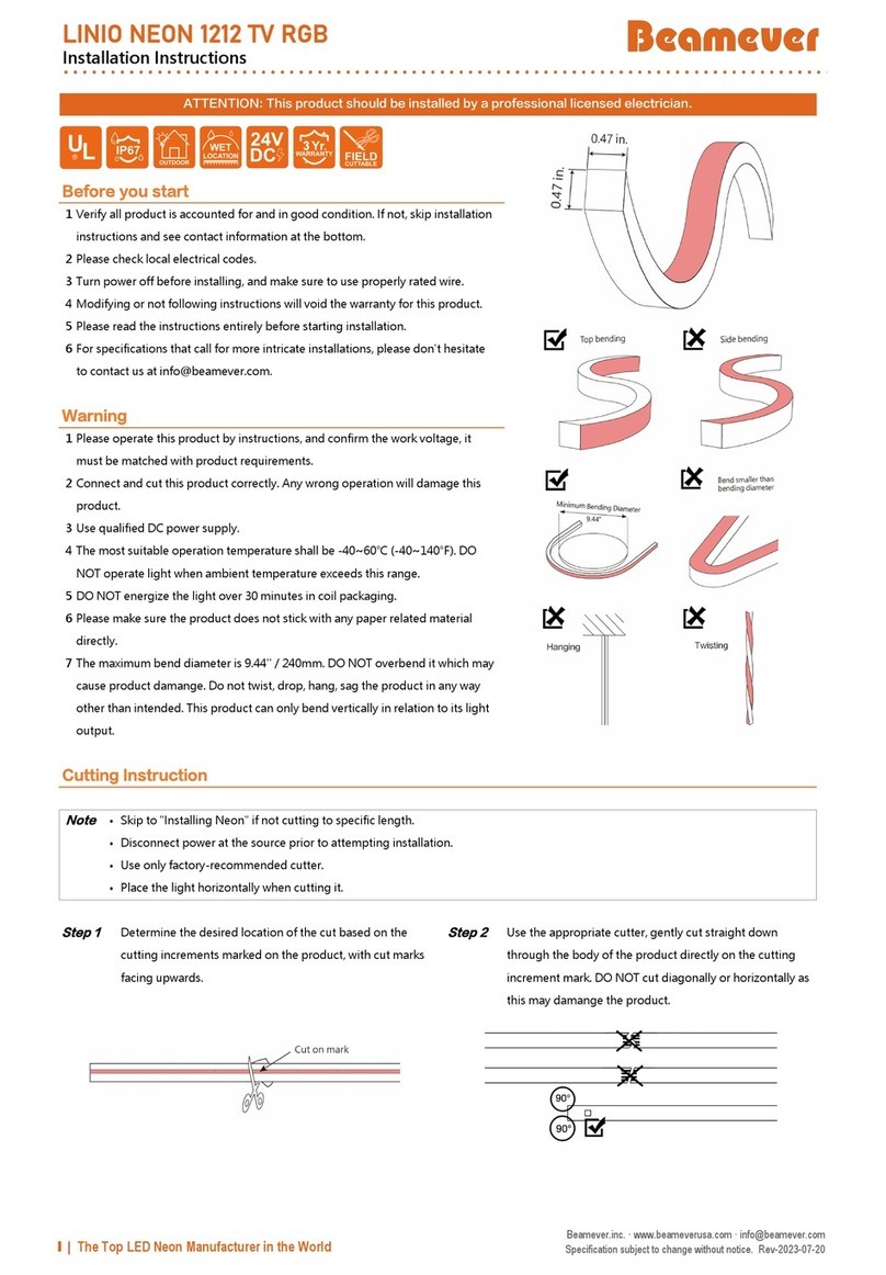 Beamever LINIO NEON 1212 TV RGB User manual Beamever LINIO NEON 1212 TV RGB User manual