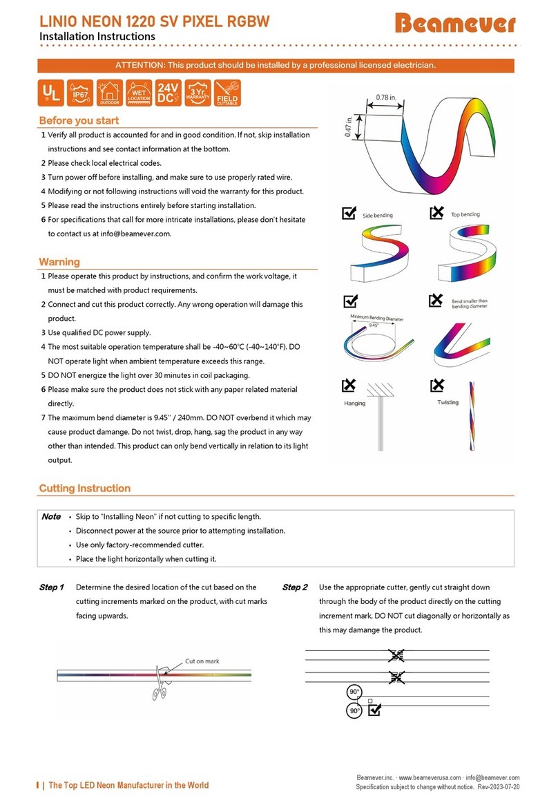 Beamever LINIO NEON 1220 SV PIXEL RGBW User manual Beamever LINIO NEON 1220 SV PIXEL RGBW User manual