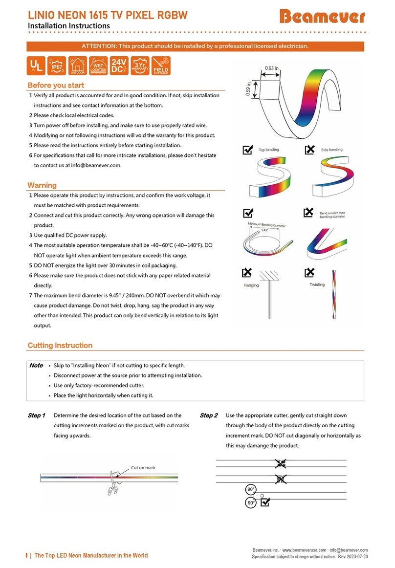 Beamever LINIO NEON 1615 TV PIXEL RGBW User manual