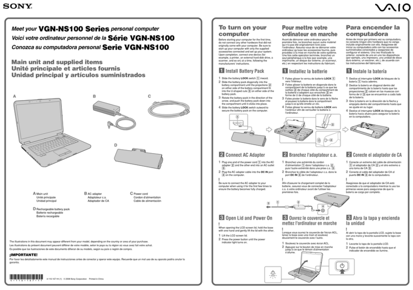 Sony VAIO VGN-NS100 Series User manual
