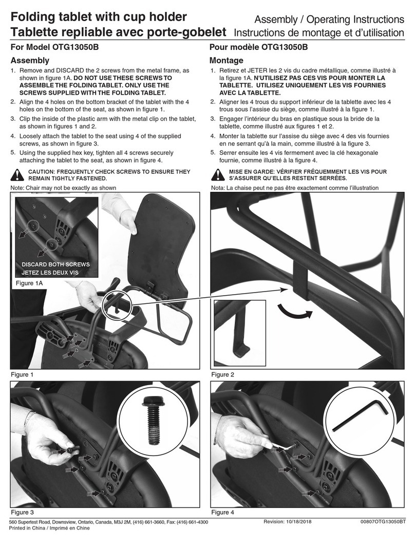 Offices To Go OTG13050B Assembly and operating instructions