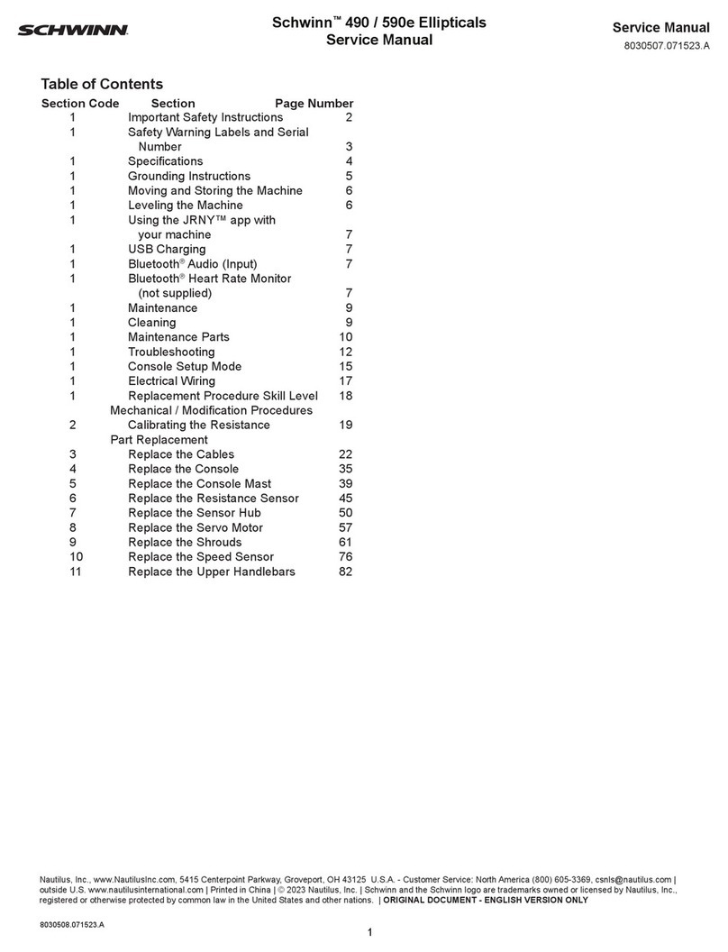 Schwinn 490e Service manual