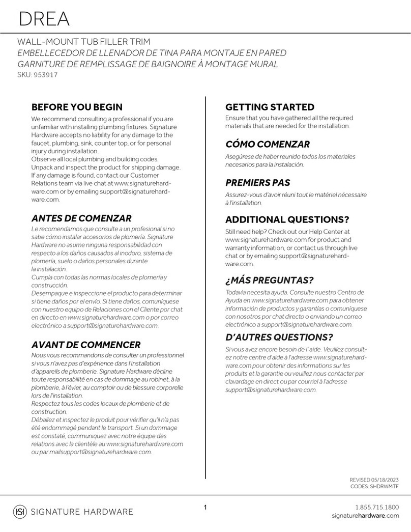 Signature Hardware Drea User manual