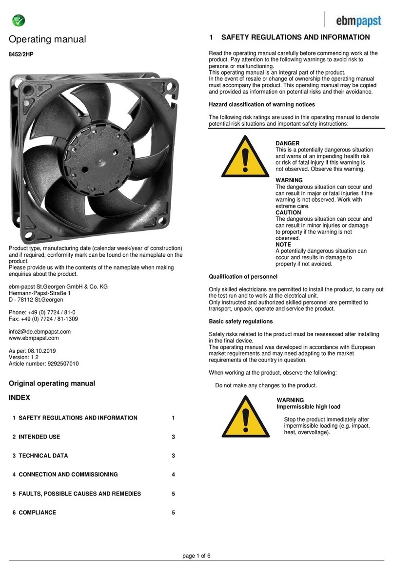 Ebmpapst 8452/2HP User manual