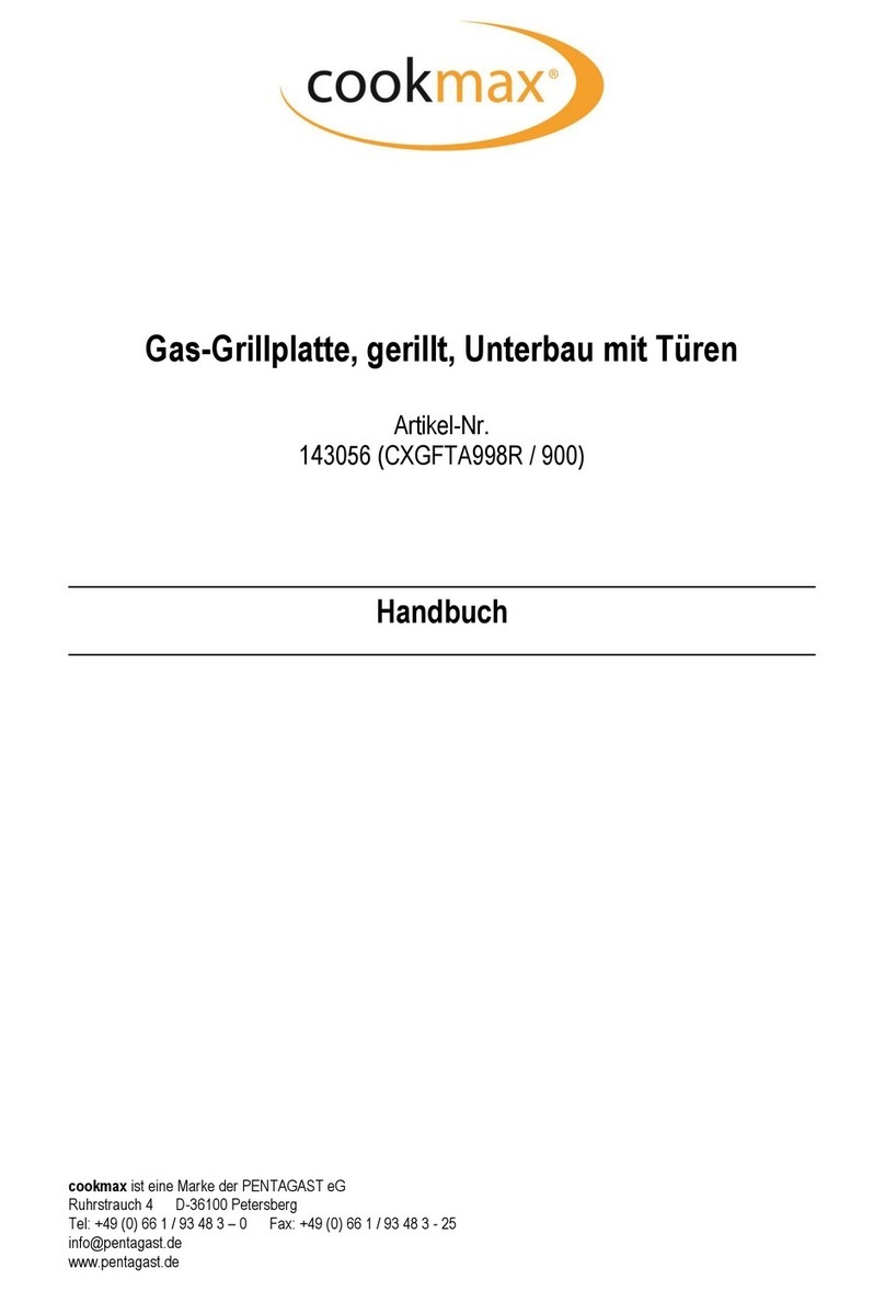 PENTAGAST cookmax CXGFTA998R/900 manual