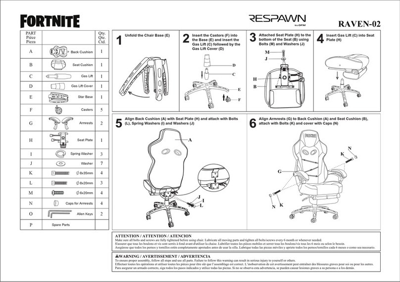 OFM RESPAWN FORTNITE RAVEN-02 Assembly instructions