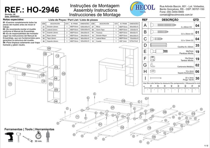 HECOL Moveis HO-2946 Assembly instructions HECOL Moveis HO-2946 Assembly instructions