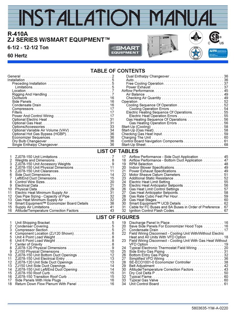 Johnson Controls ZJ SERIES User manual