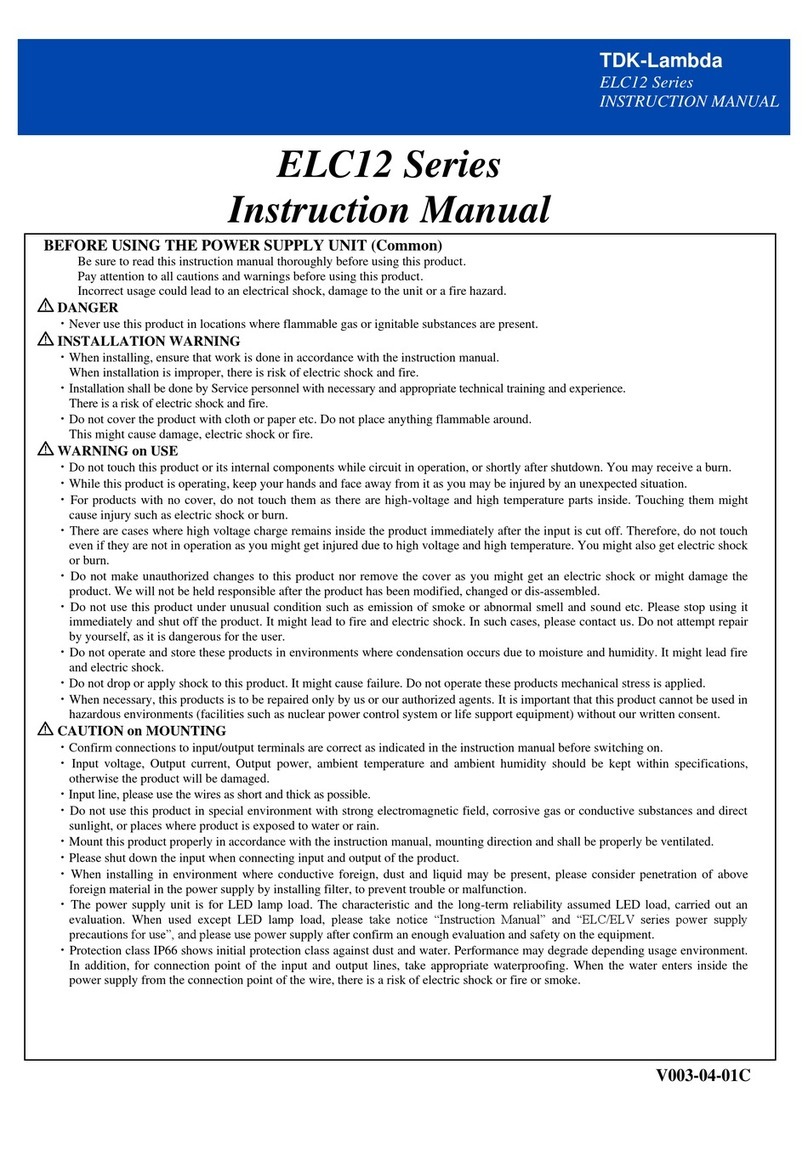 TDK-Lambda ELC12 Series User manual
