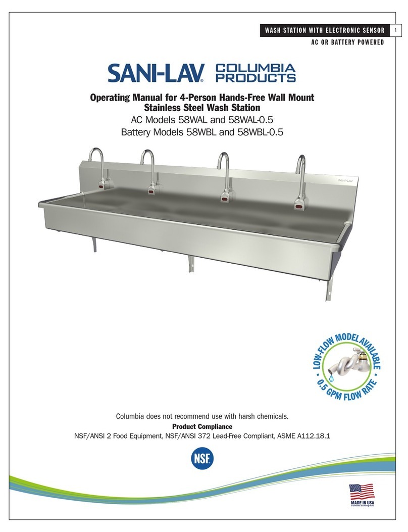 Columbia Products SANI-LAV 58WAL operating manual