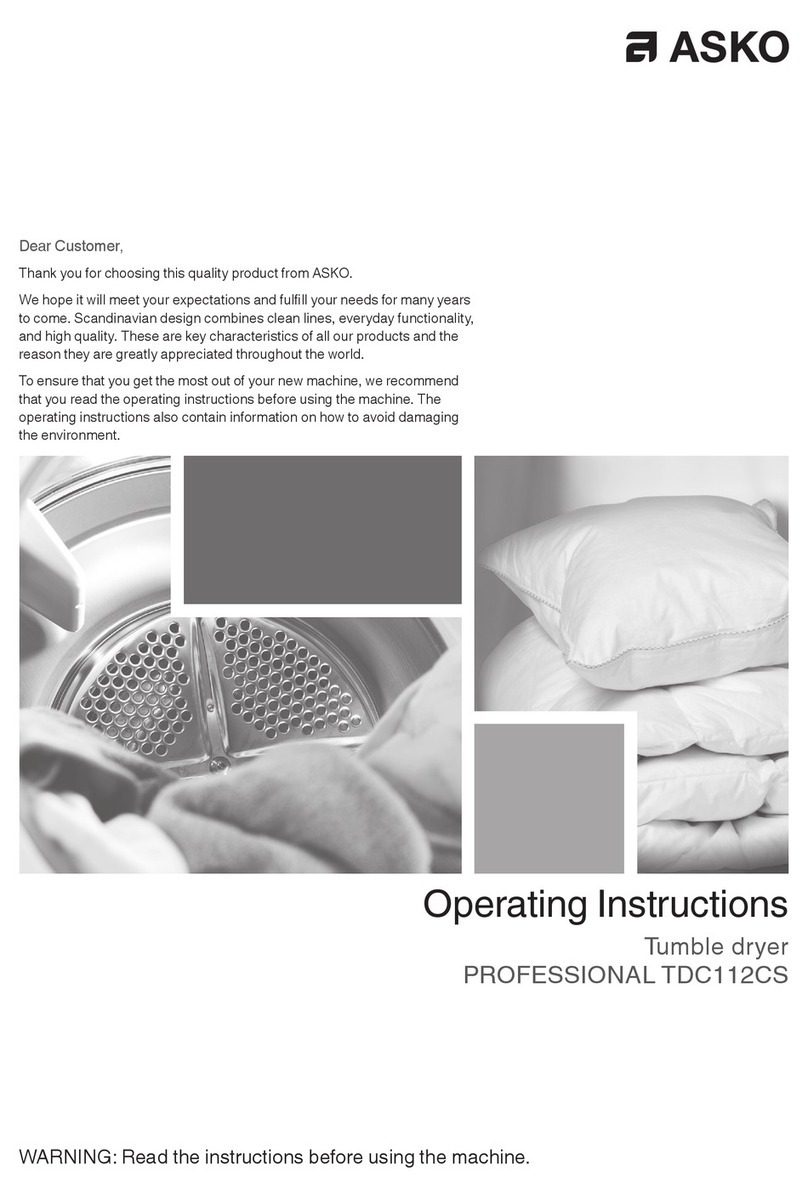 Asko PROFESSIONAL TDC112CS User manual
