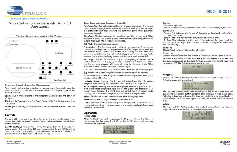 Cirrus Logic CRD7410-CD18 user manual