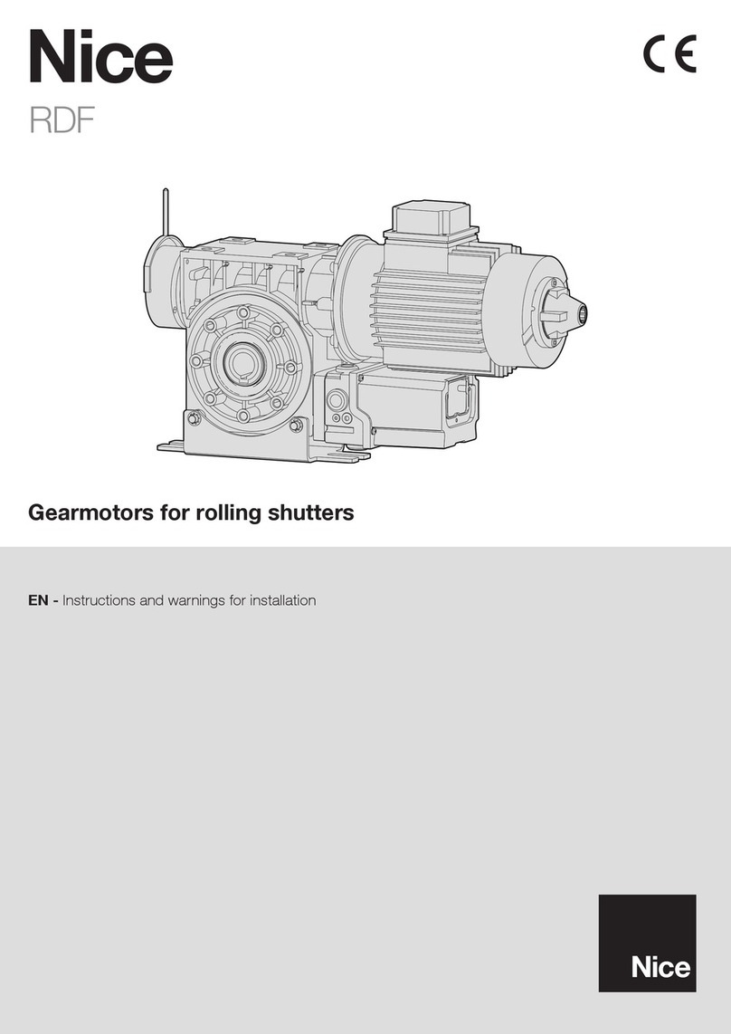Nice RDF Series Instructions and warnings for installation