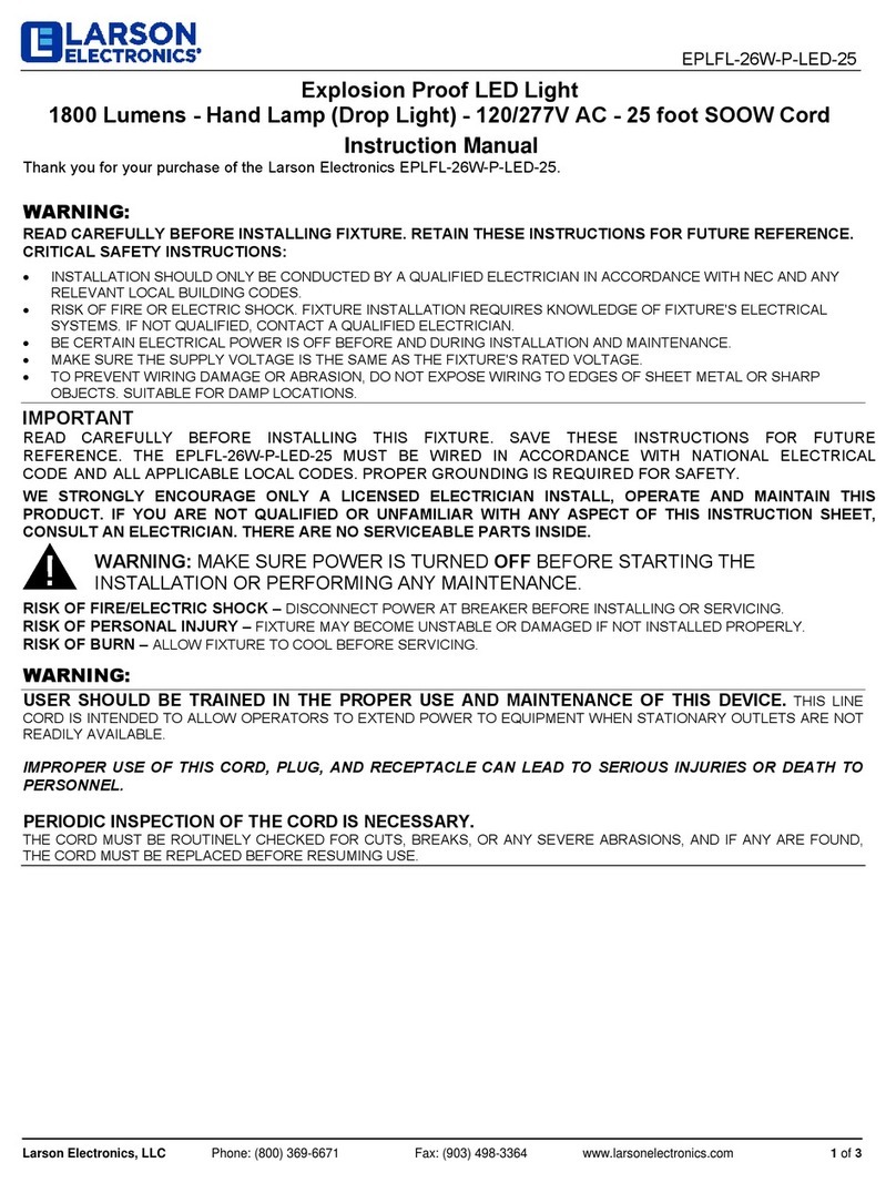 Larson Electronics EPLFL-26W-P-LED-25 User manual Larson Electronics EPLFL-26W-P-LED-25 User manual
