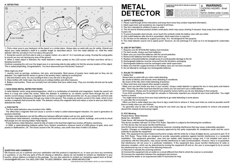 4M Science In Action/Metal Detector manual
