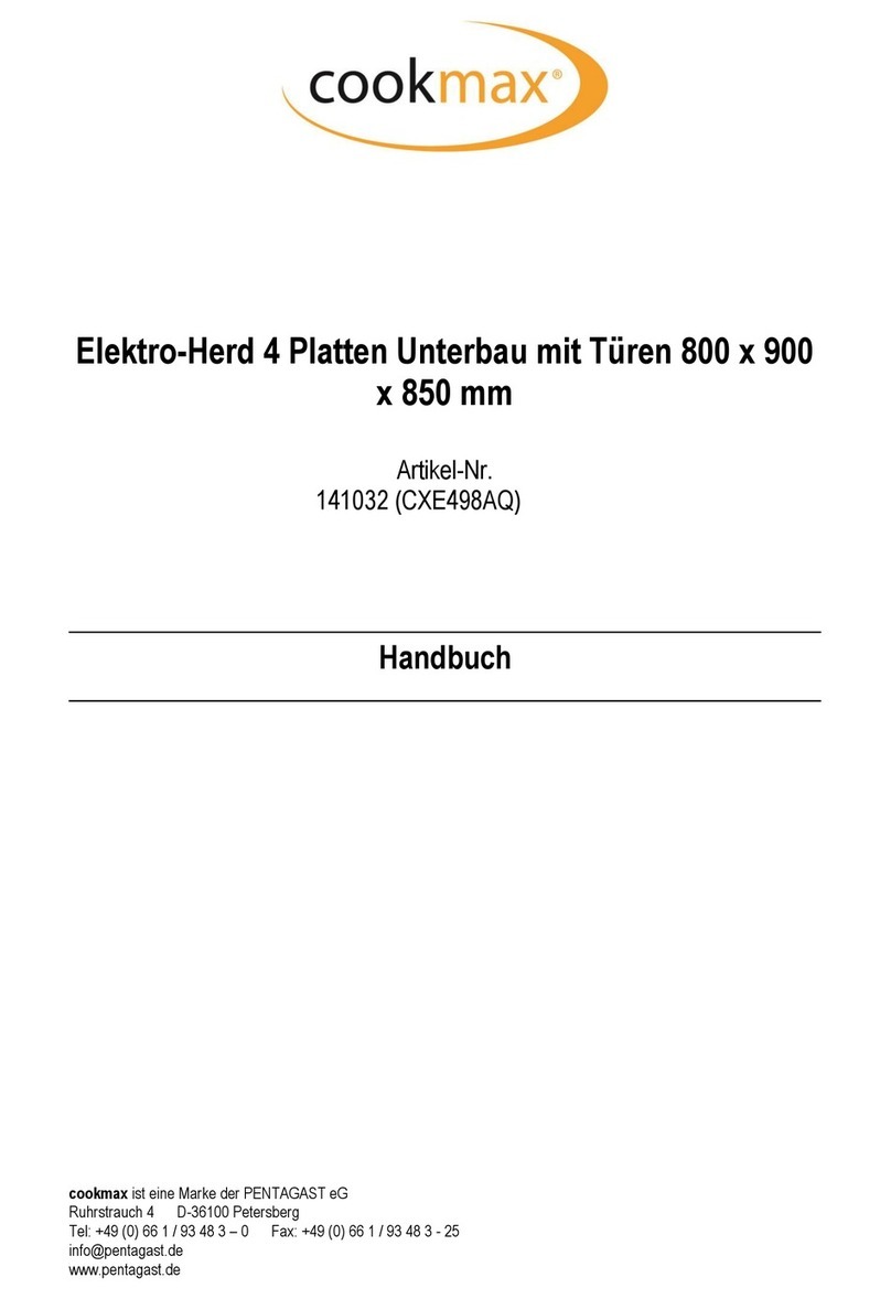 PENTAGAST cookmax CXE498AQ operating instructions