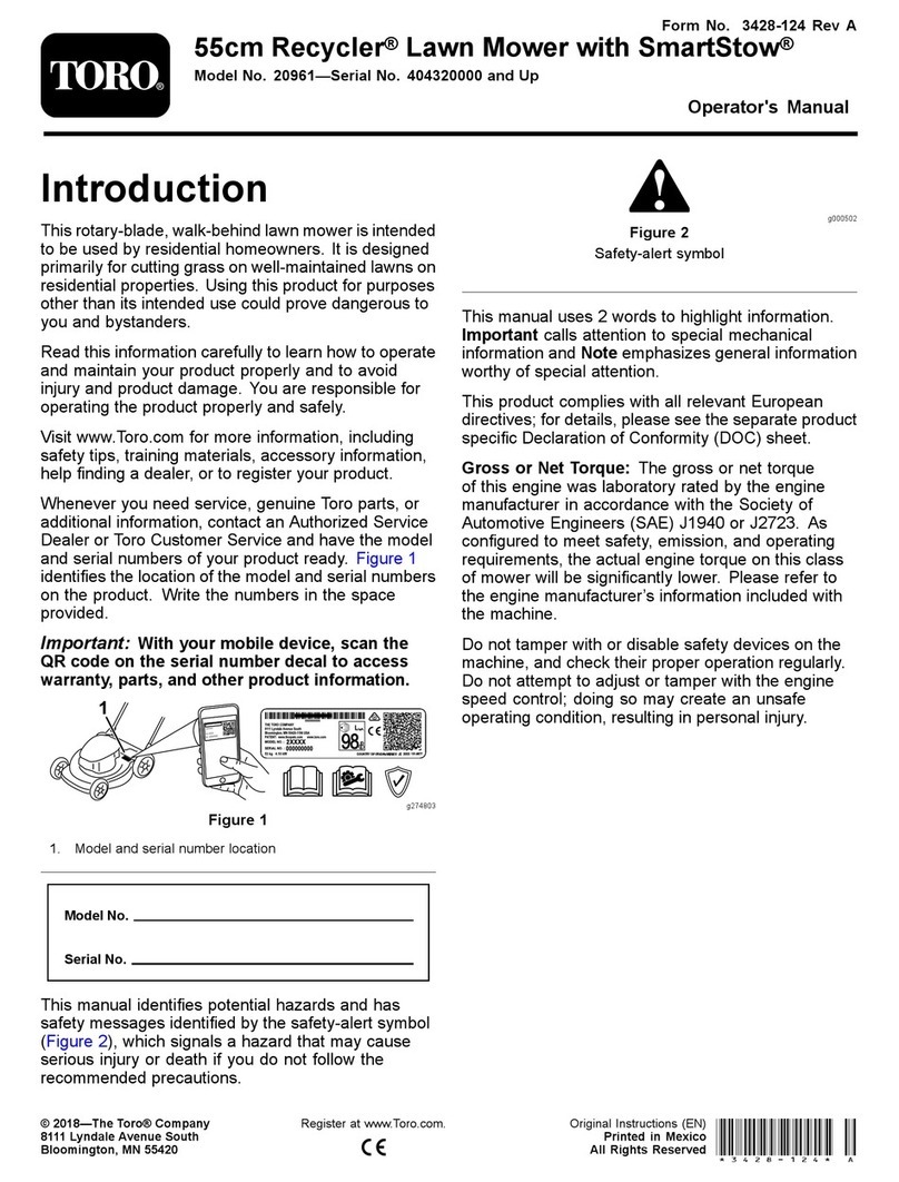 Toro Recycler 20961 User manual