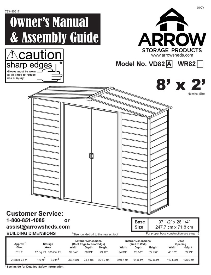 Arrow Storage Products WR82 Series Owner's manual & assembly guide Arrow Storage Products WR82 Series Owner's manual & assembly guide