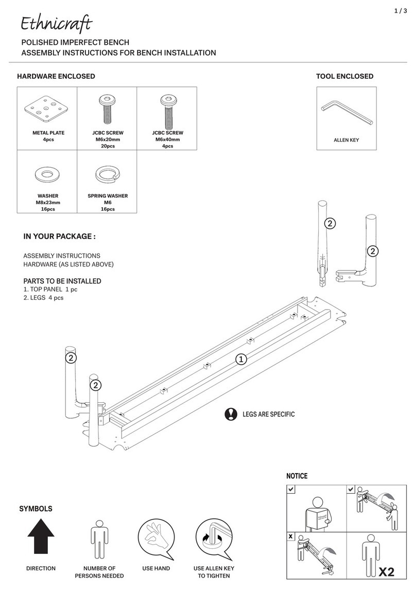 Ethnicraft POLISHED IMPERFECT BENCH Assembly instructions