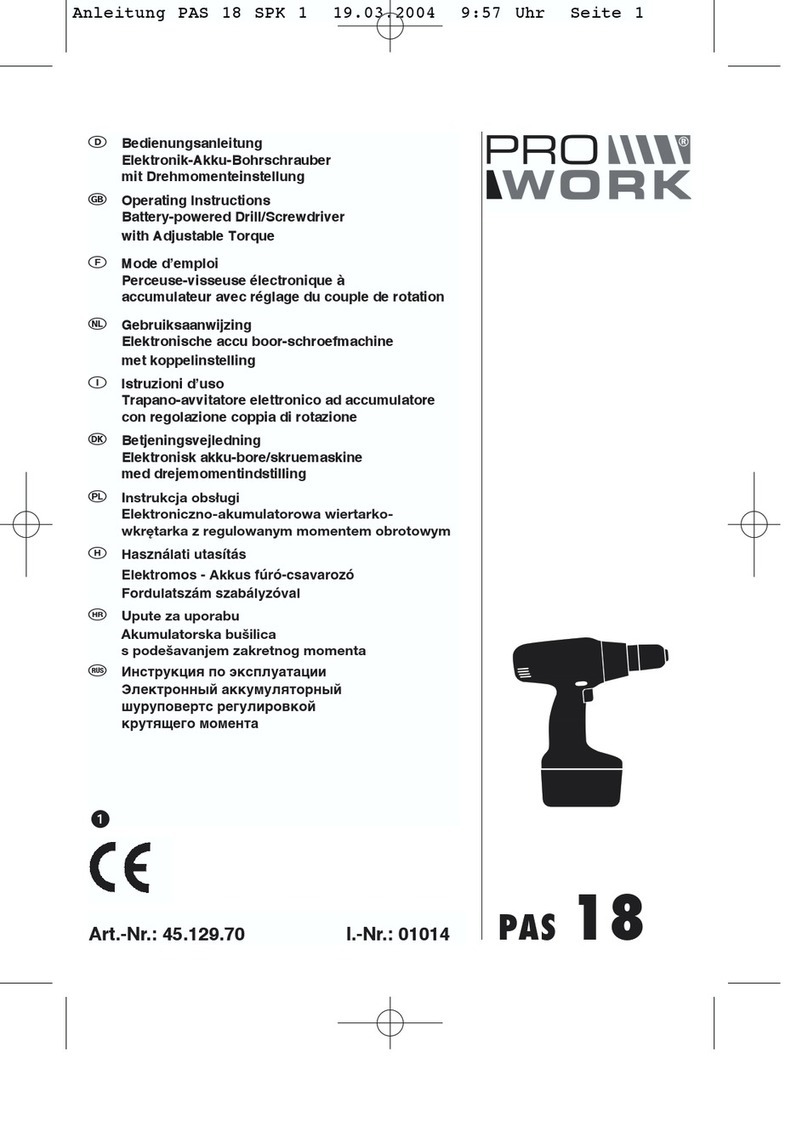 Pro Work PAS 18 operating instructions