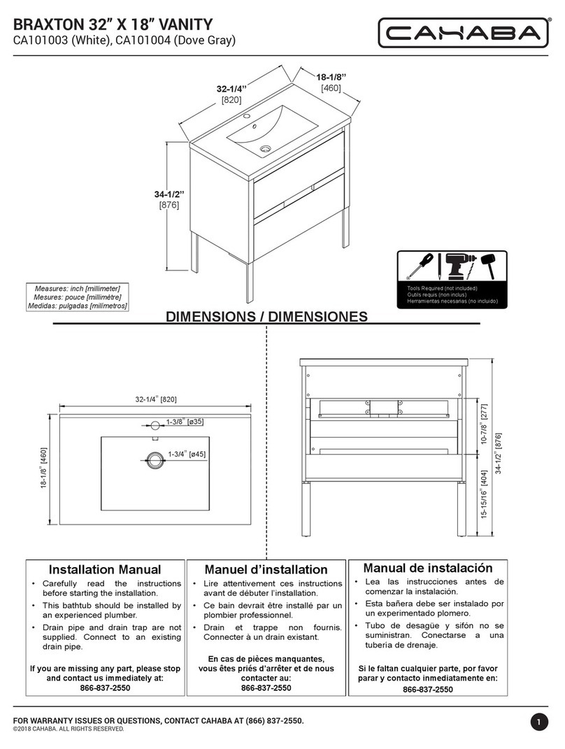 CAHABA BRAXTON CA101003 installation instructions