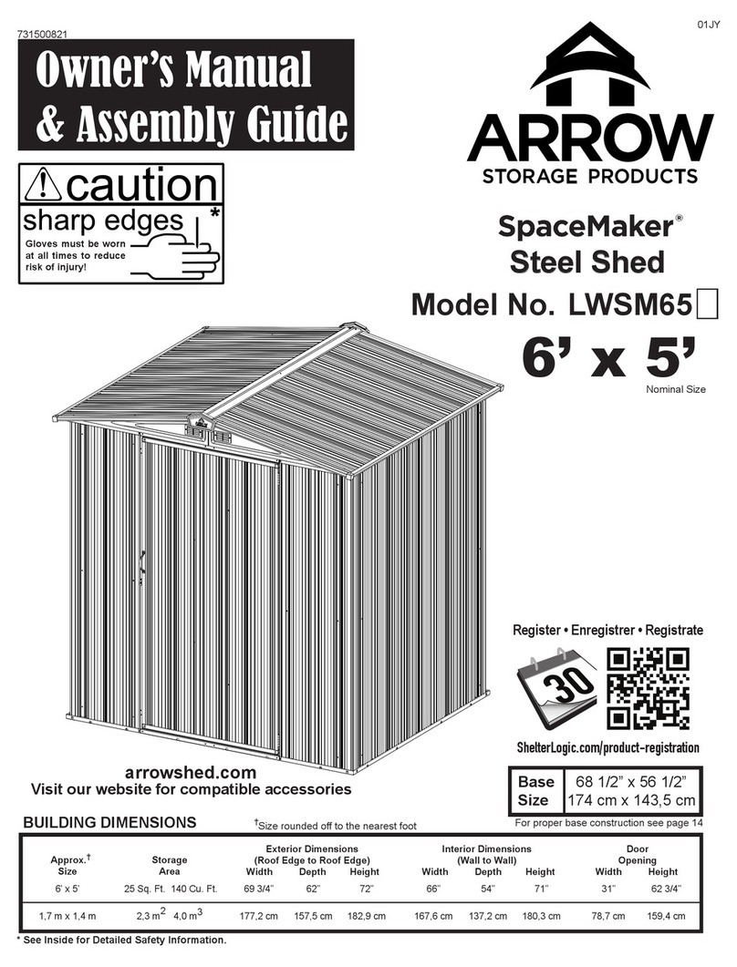Arrow Storage Products SpaceMaker LWSM65 Series Instructions for use Arrow Storage Products SpaceMaker LWSM65 Series Instructions for use
