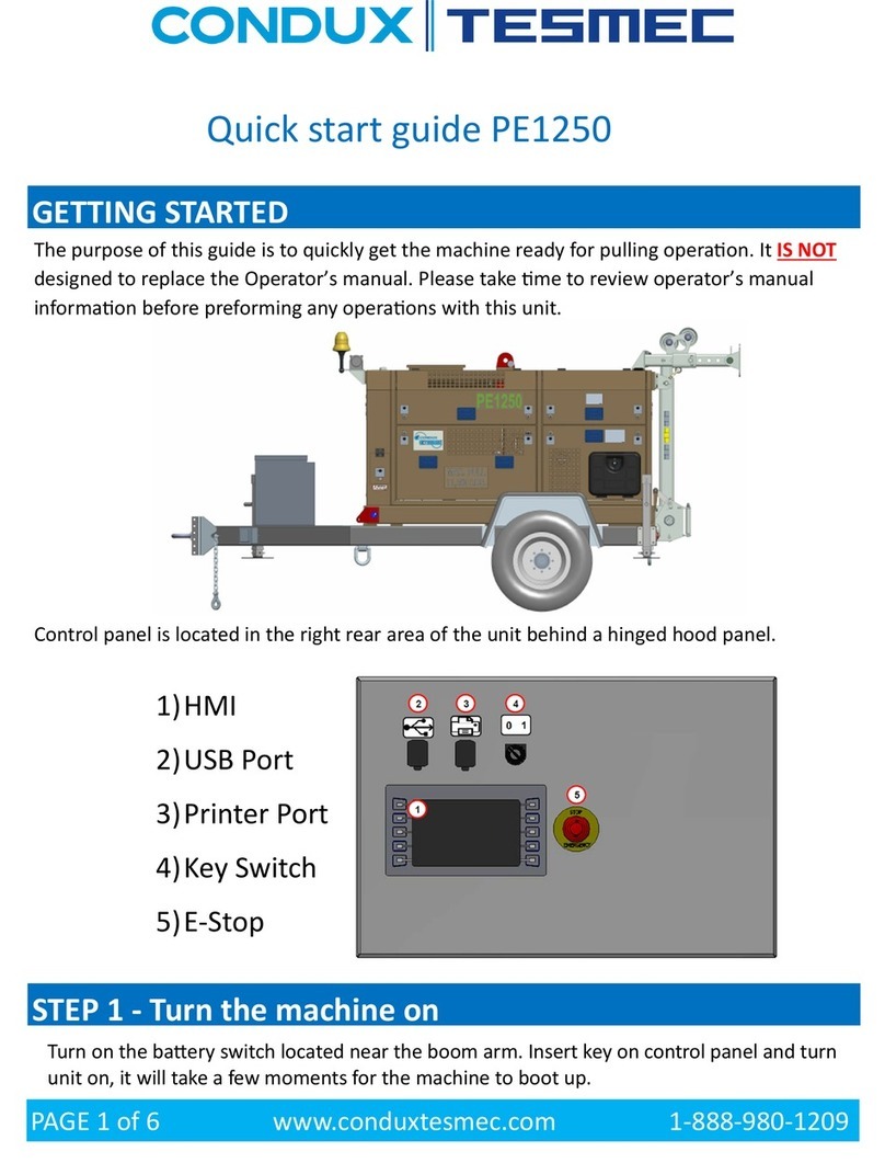 Condux TESMEC PE1250 quick start guide Condux TESMEC PE1250 quick start guide