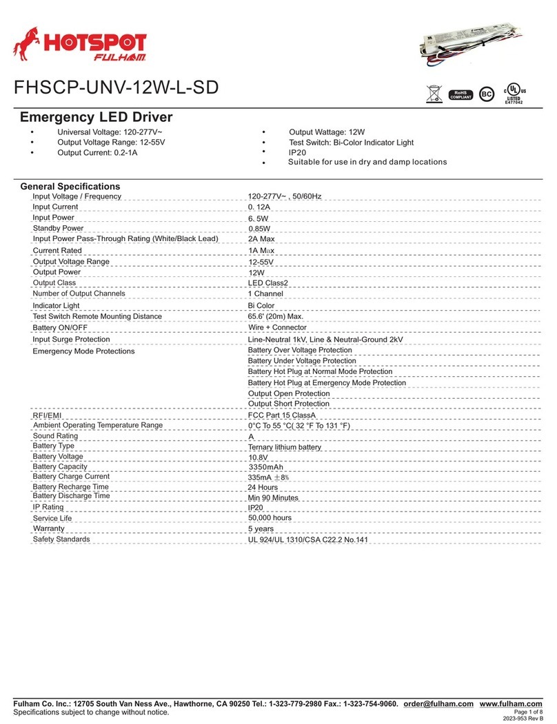 Fulham HOTSPOT FHSCP-UNV-12W-L-SD manual