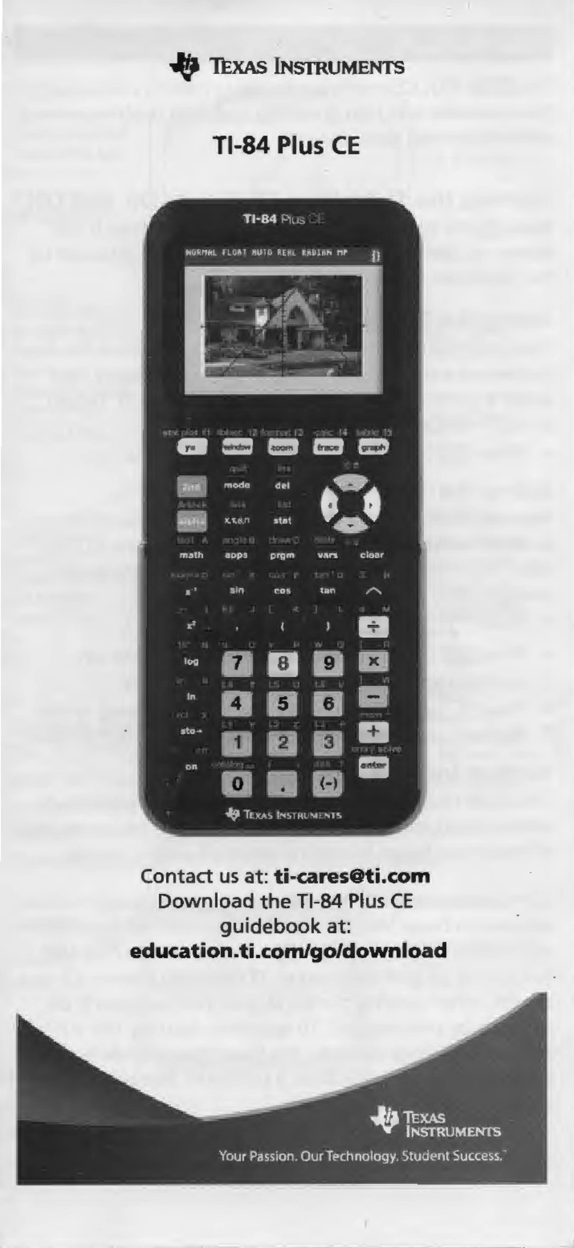 Texas Instruments Tl-84 Plus CE User manual