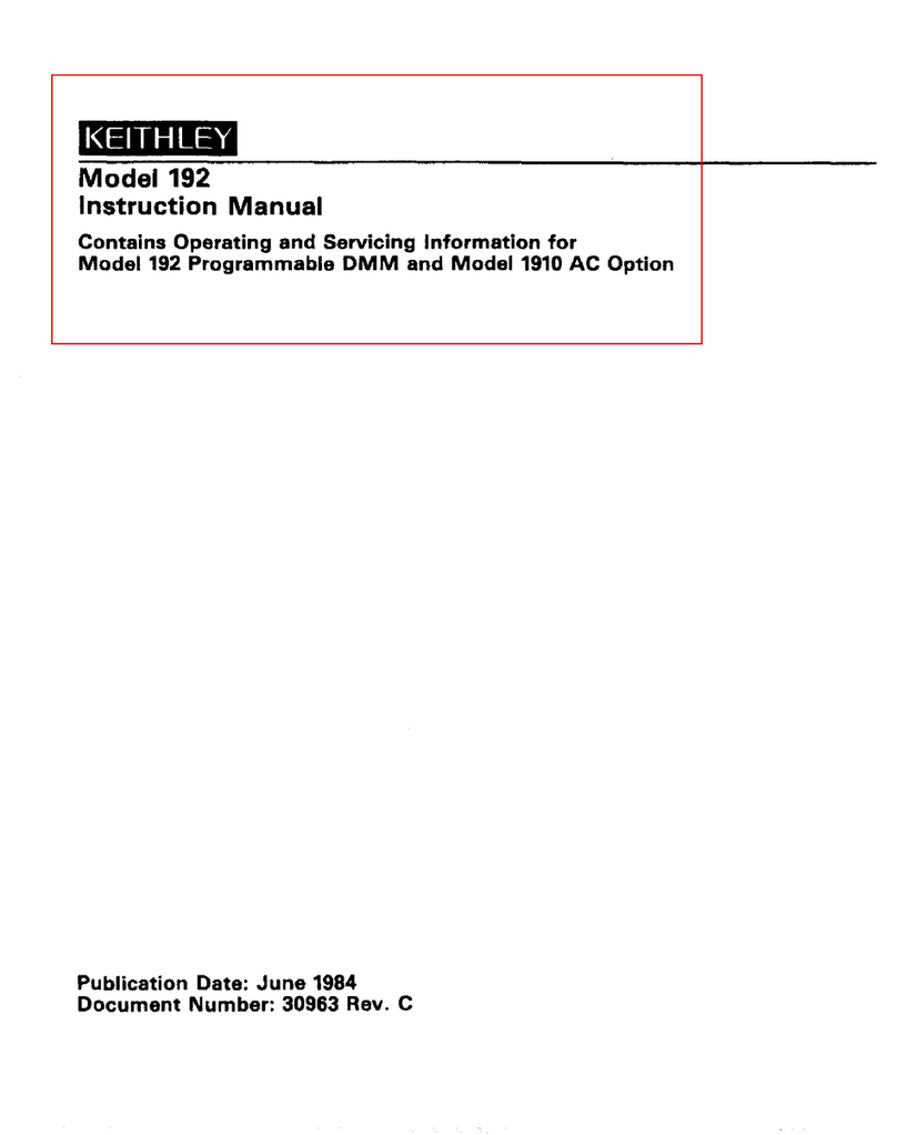 Keithley 192 User manual