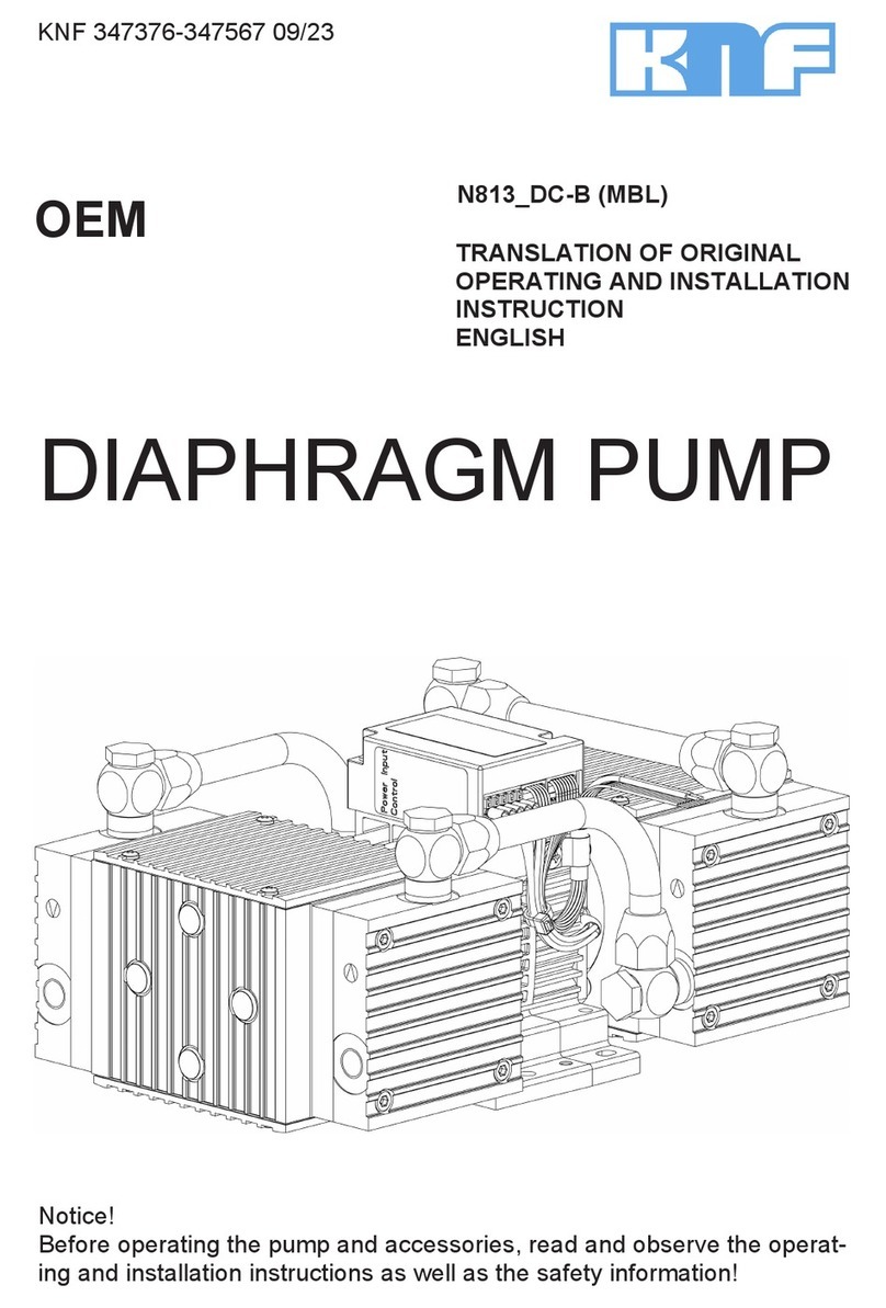 KNF N 813 TRANSLATION OF ORIGINAL OPERATING AND INSTALLATION INSTRUCTIONS