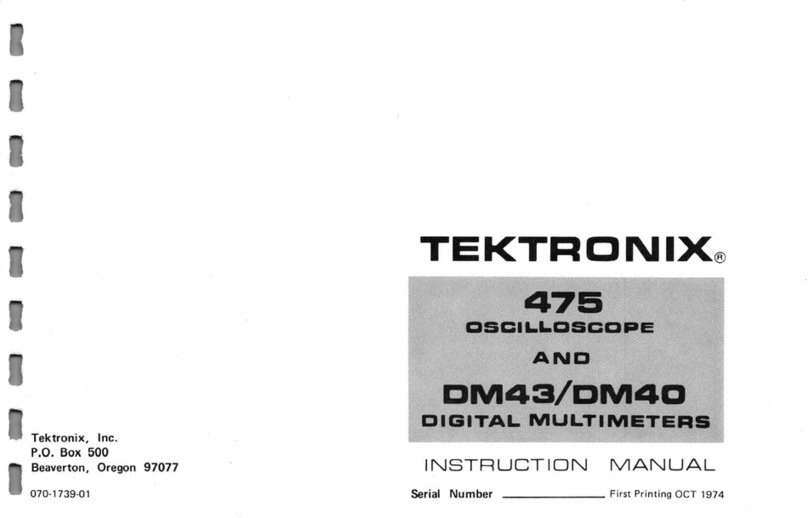 Tektronix 475 User manual Tektronix 475 User manual