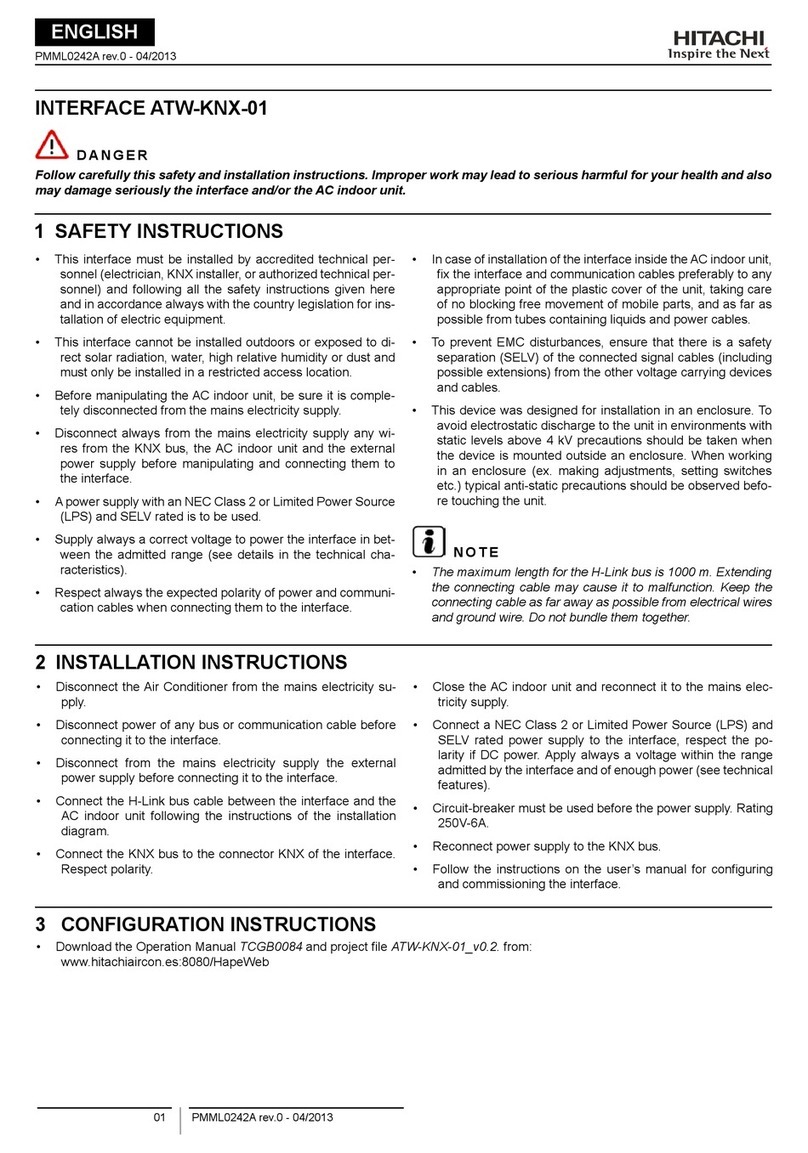 Hitachi ATW-KNX-01 quick start guide