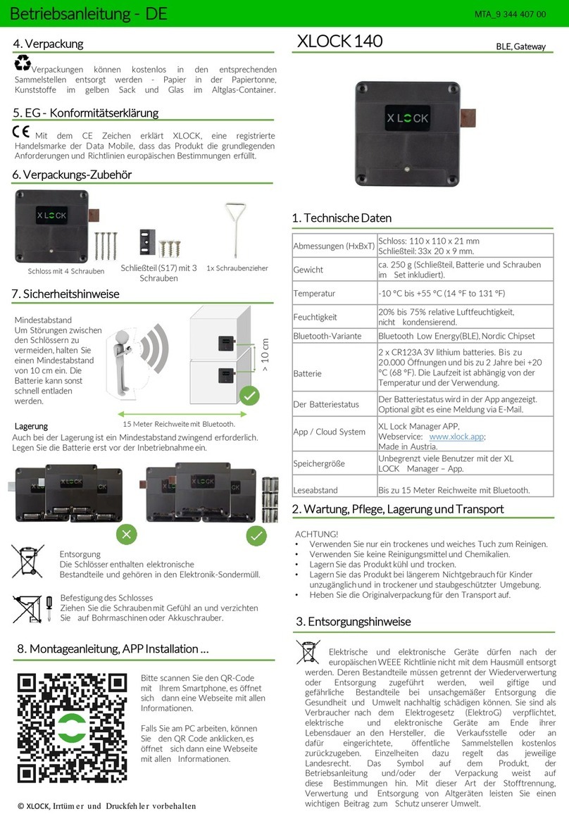 XLOCK 140 instruction manual