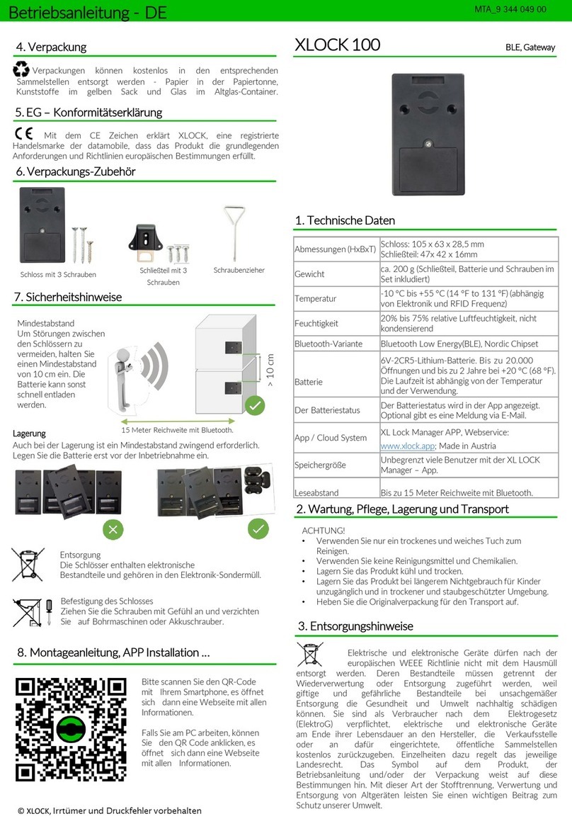 XLOCK 100 User manual